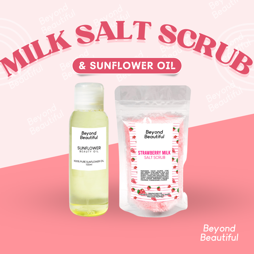 BUNDLE [Sunflower Oil + Salt Scrub] 100 Pure Premium Sunflower Oil