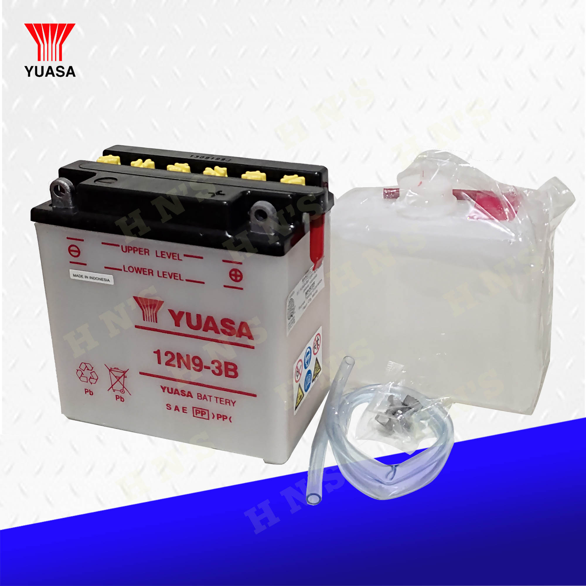Yuasa 12N9-3B Motorcyle Battery (with solution kit) Yumicron - Main Image