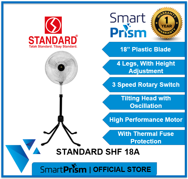 Standard Stand Fan SHF 18A 18 Inches metal blade industrial stand fan
