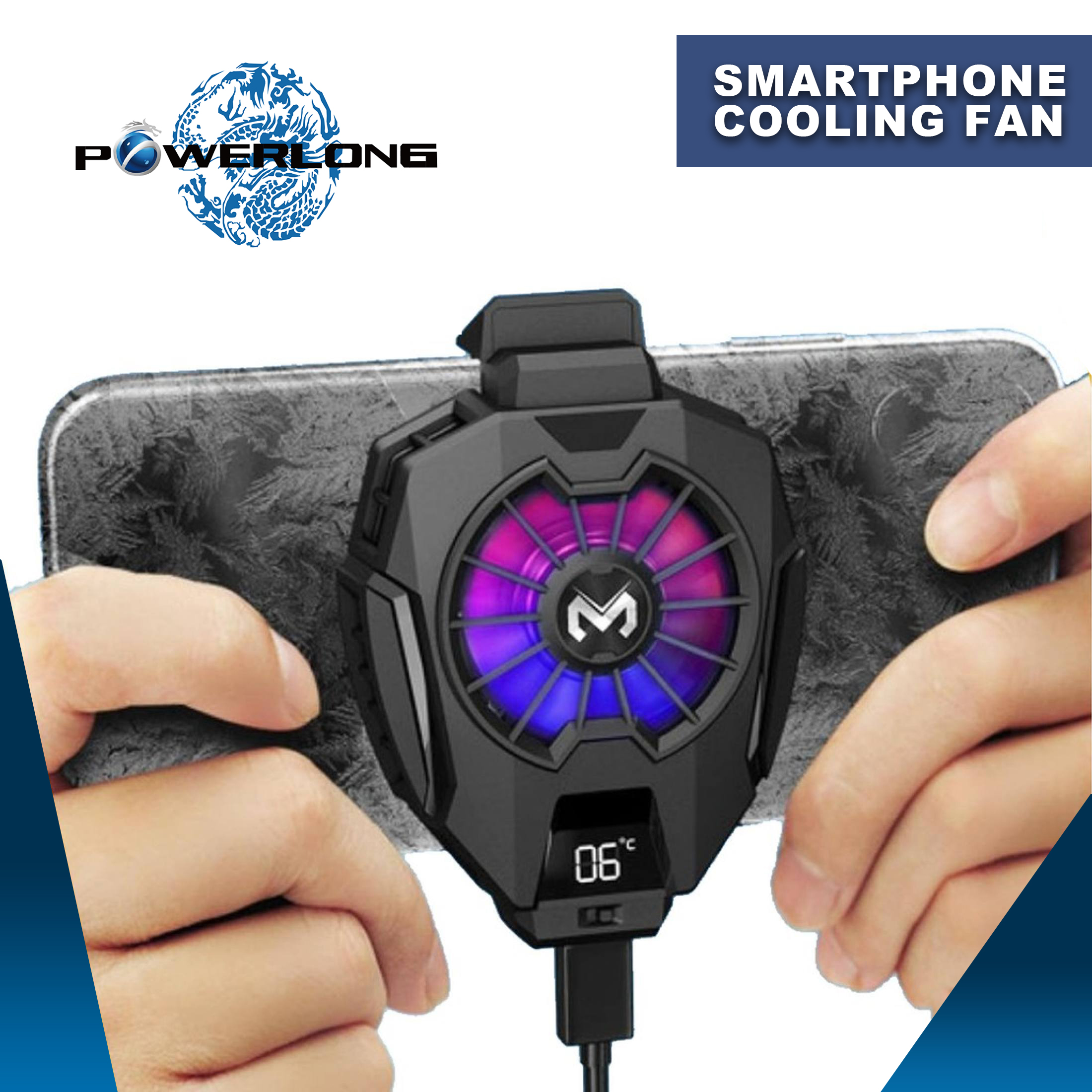 Powerlong PH Mobile Gaming RGB Cooling Fan Mobile Radiator with Digital Temperature Lazada PH