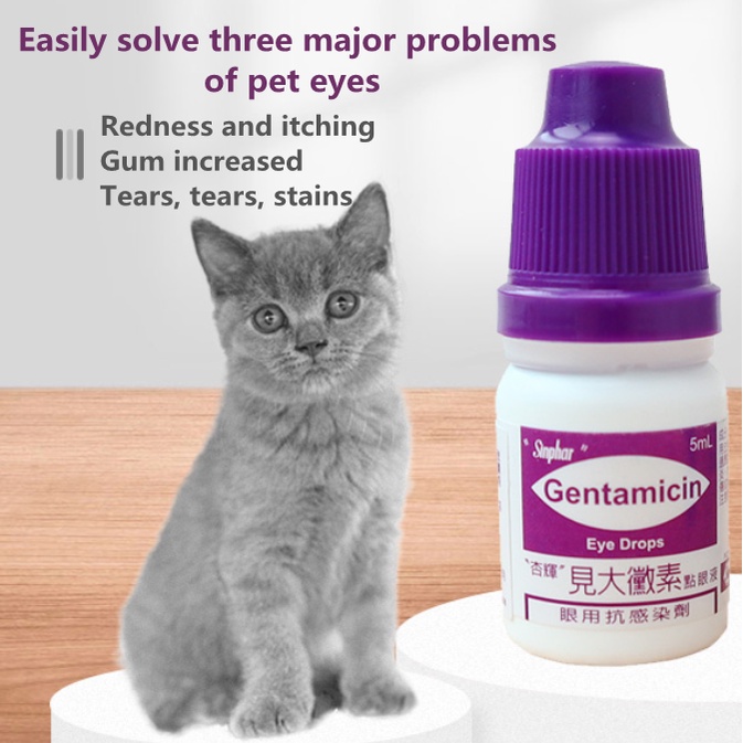 SINPHAR Gentamicin Eye Drops for Pets 5ml Prevent Irritation Remove