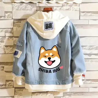 shiba inu hooded plush sweater