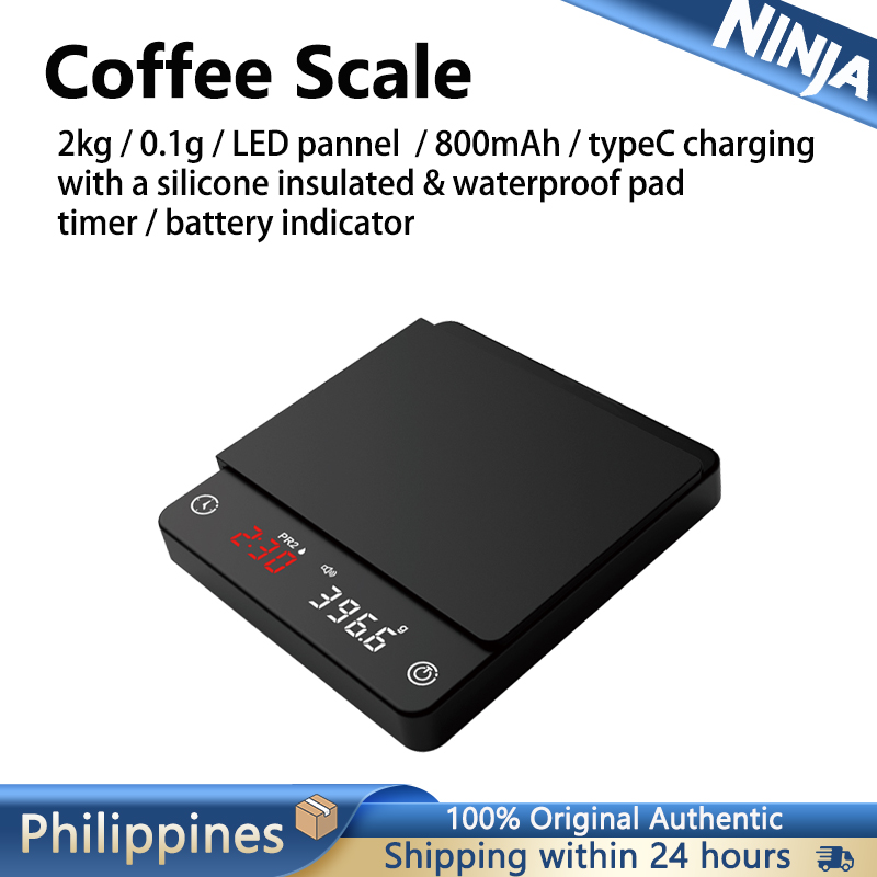 2kg/0.1g Kitchen Coffee Scale With Timer Charging Digital Scale