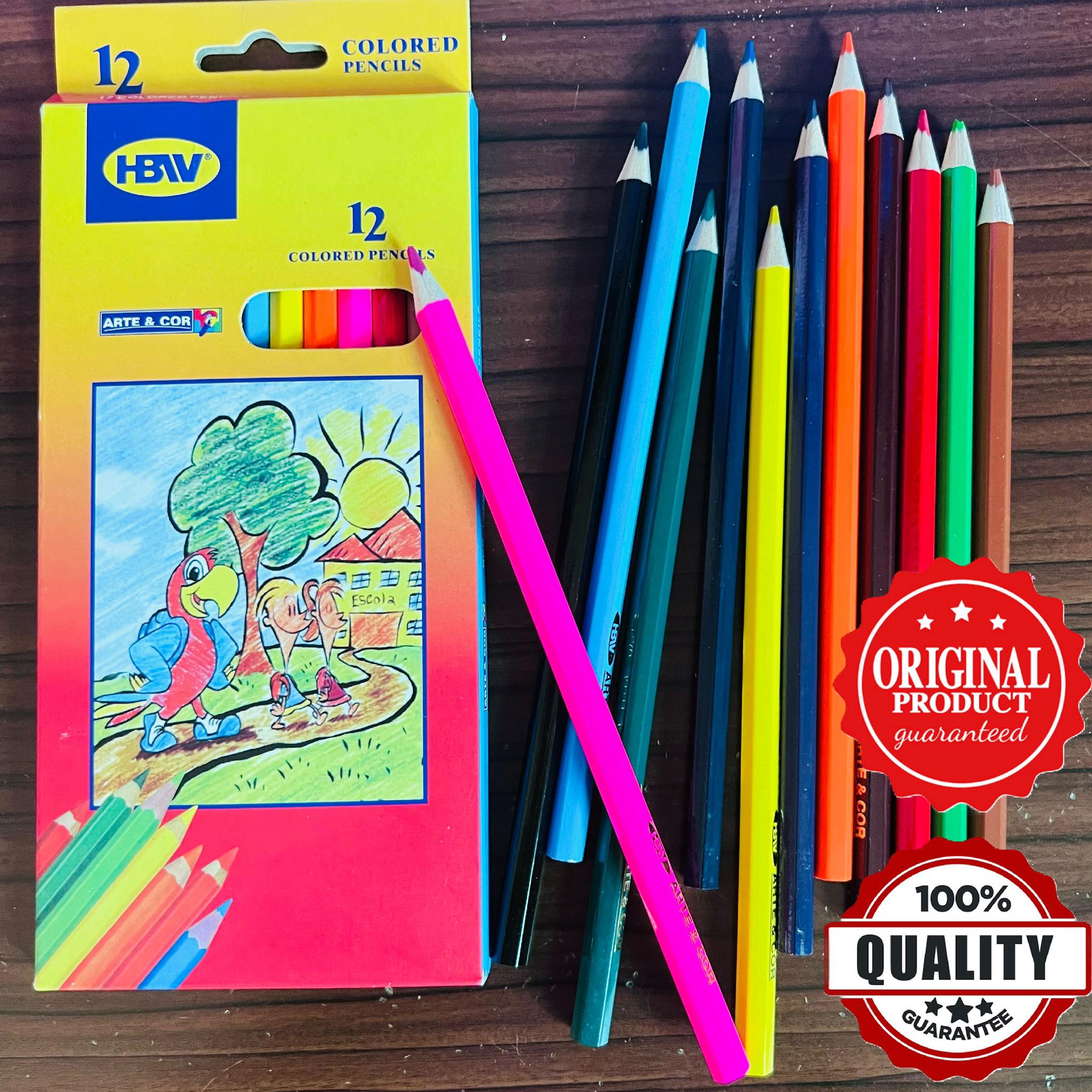 HBW COLORED PENCILS NON TOXIC 12 COLORS | Lazada PH
