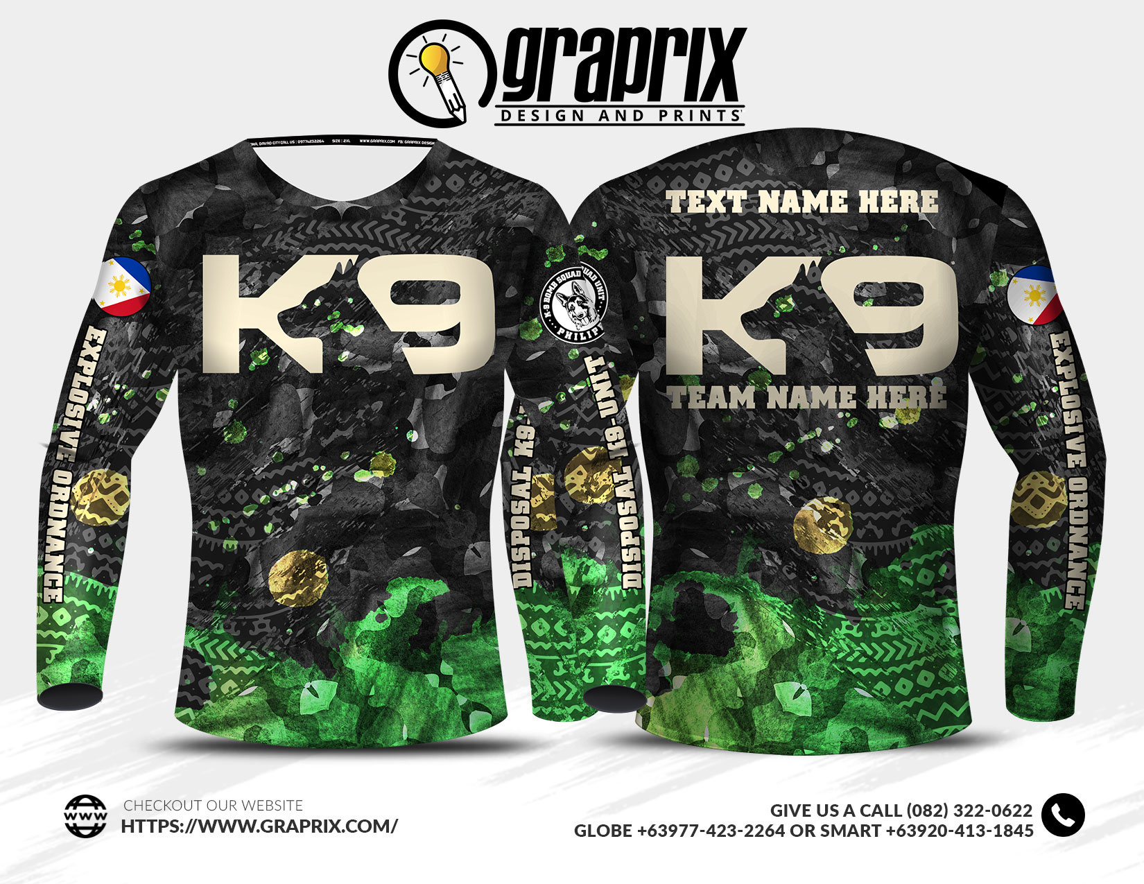 Tactical k9 CUSTOMIZE Full Sublimation Long Sleeves | Lazada PH