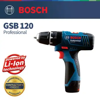 Bosch Gsb 120 Cordless Impact Drill With 23pc Accessories Set