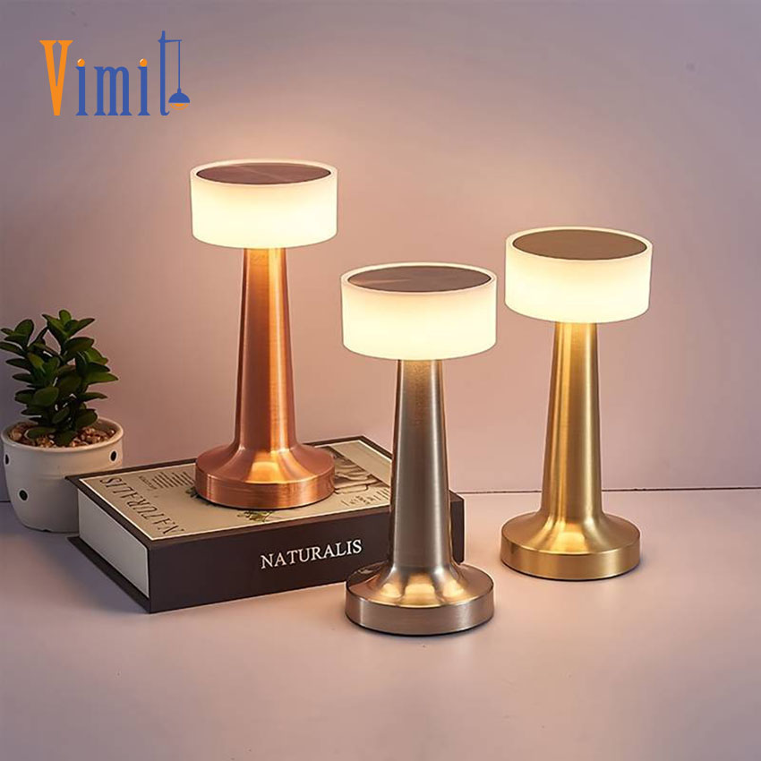 Vimite LED Touch Sensor Table Lamp USB Rechargeable Wireless Eye Protective Adjust Brilliant Night Light Decorative Desk Bedside Light for Bedroom Study Reading