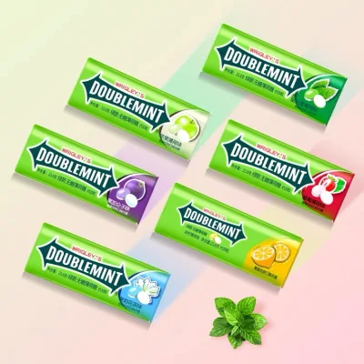 Wrigley's Doublemint Spearmint Flavor Candy Iron Box Fresh Breath Cool Mint (Around 35pcs)