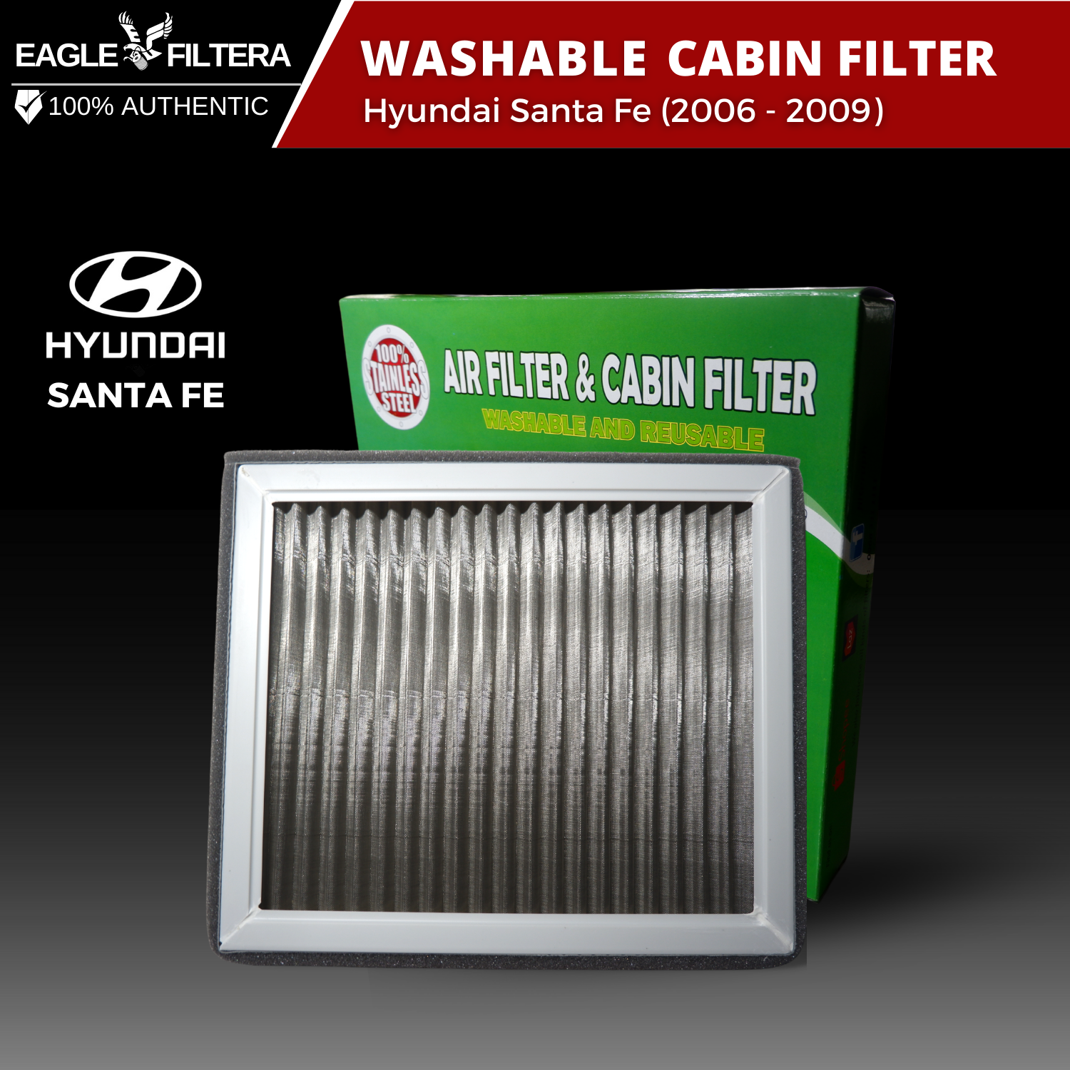 Filtera Lifetime Cabin Aircon Filter for Hyundai Santa Fe (2006 2007 ...