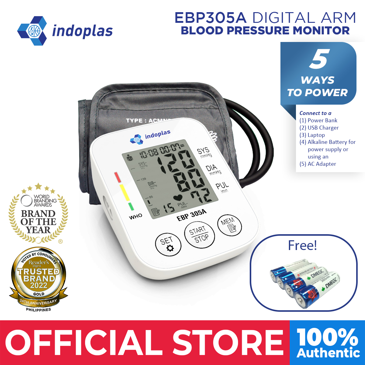 Indoplas Elite EBP305A Blood Pressure Monitor Lazada PH