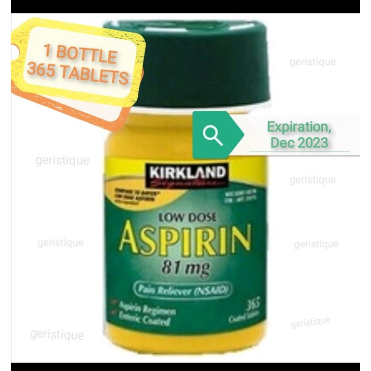 Kirkland Signature Low Dose Aspirin Pain Reliever 81mg in 1 Bottle, 365