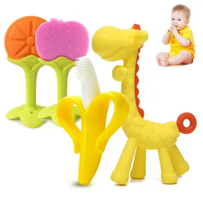Boutique hot sale Baby Silicone Training Toothbrush e Toddle Teether Chew Toys Gift