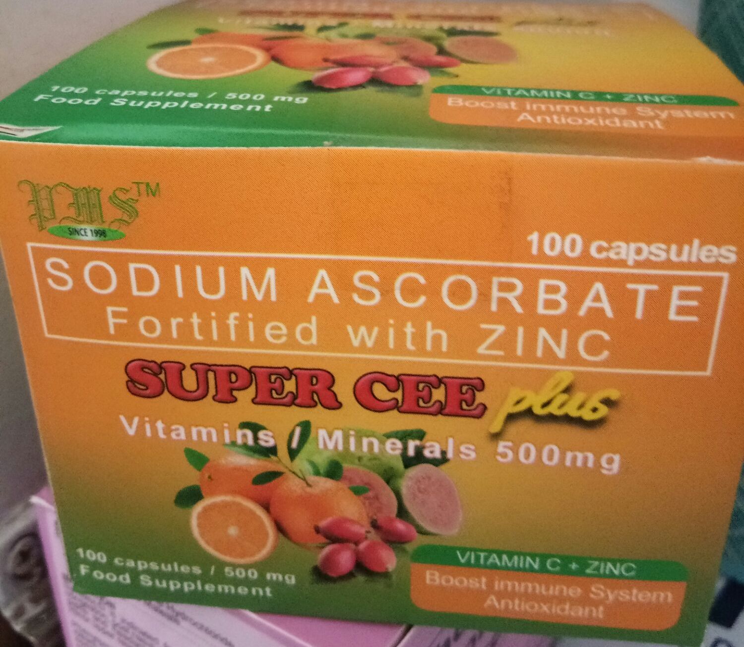 vitamin C plus Zinc 100 capsules Sodium ascorbate plus zinc 100 capsule