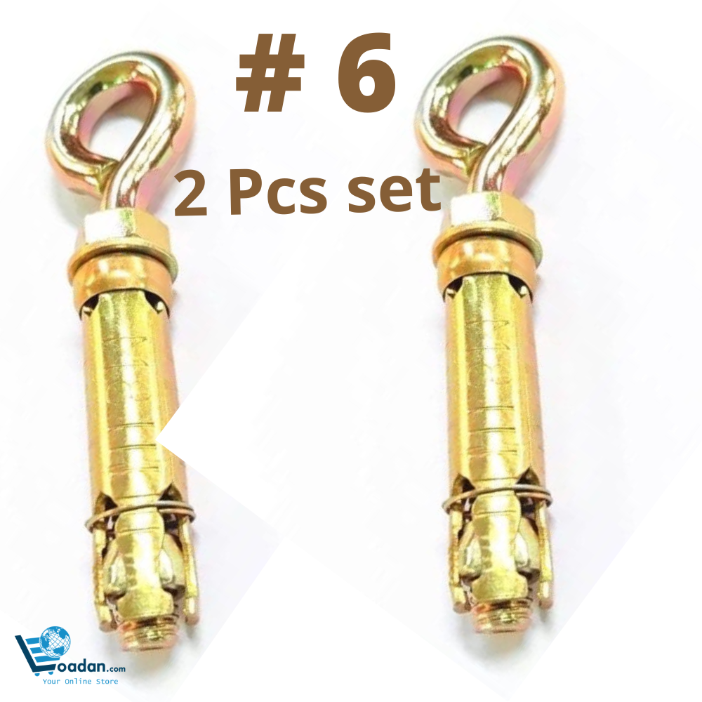 Eye bolt Concrete Expansion Tube Masonry Anchors, 2 pcs set. 6, 8