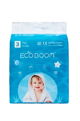 MED ECO BOOM Eco Friendly Biodegradable Plant-Based Tape Diapers for Babies