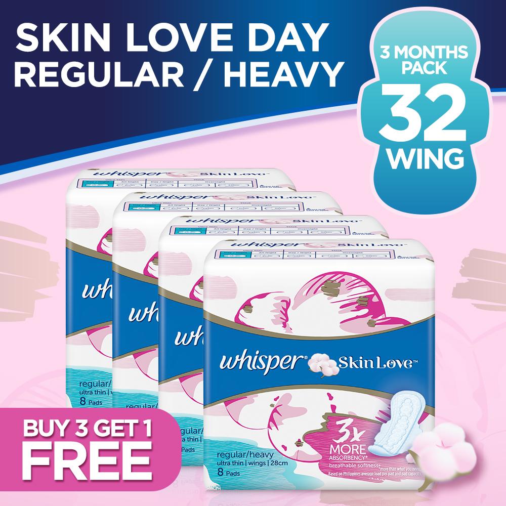 BUY 3 GET 1 FREE Whisper Skin Love Day/Night Ultra Slim 8s (3month pack)