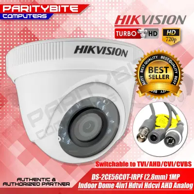 HIKVISION DS-2CE56C0T-IRPF (2.8mm) 1MP Indoor Dome 4in1 Hdtvi Hdcvi AHD Analog