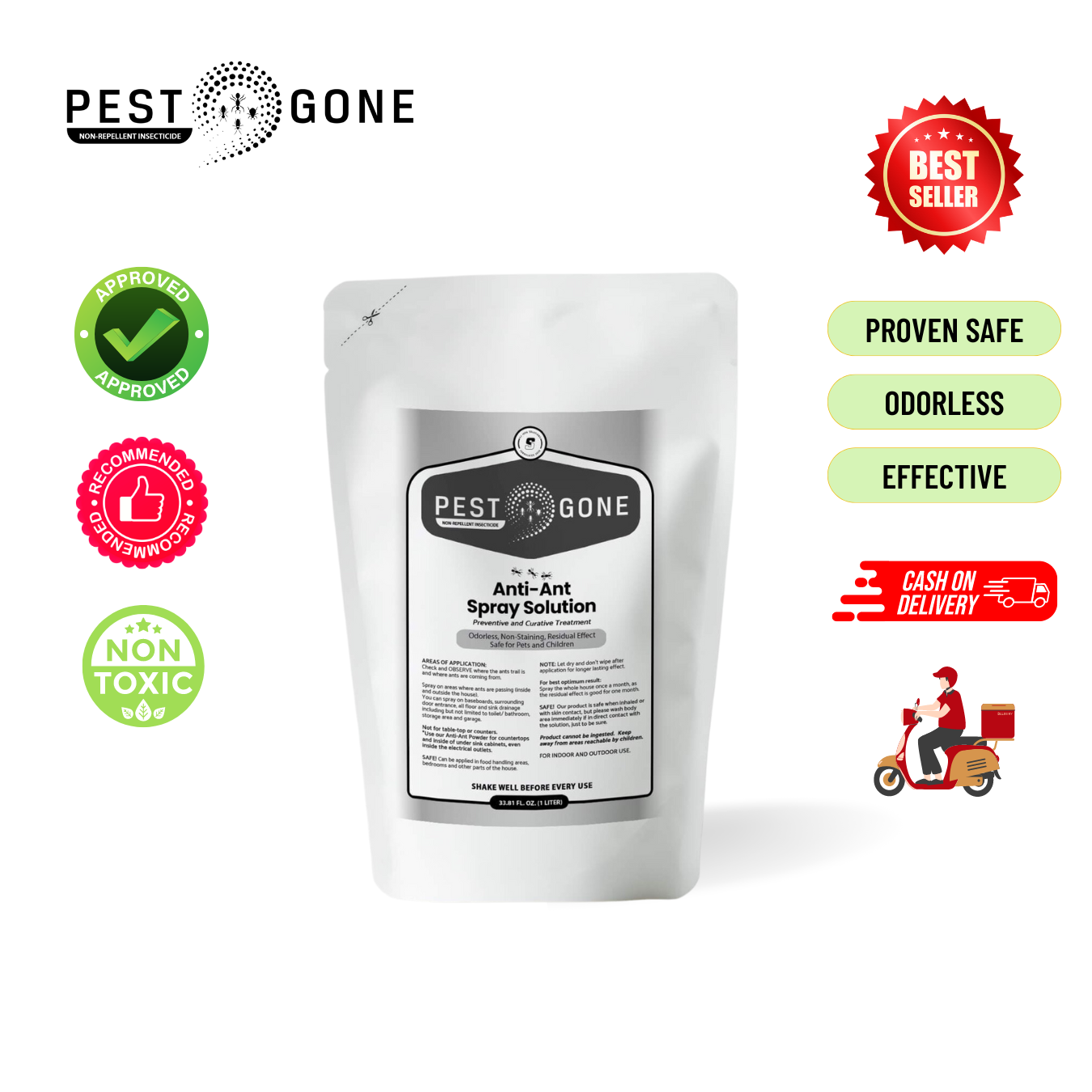 Pest Gone Anti Langgam Ant Killer Non Toxic Odorless Insecticide, Ant