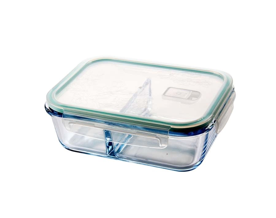 BUY1TAKE1 BOROSILICATE RECTANGULAR GLASS FOOD STORAGE WITH DIVIDER