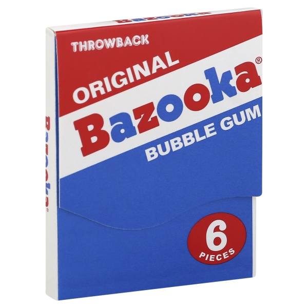 Bazooka Bubble Gum 6 Count Original Flavor Chewing Gum Individually