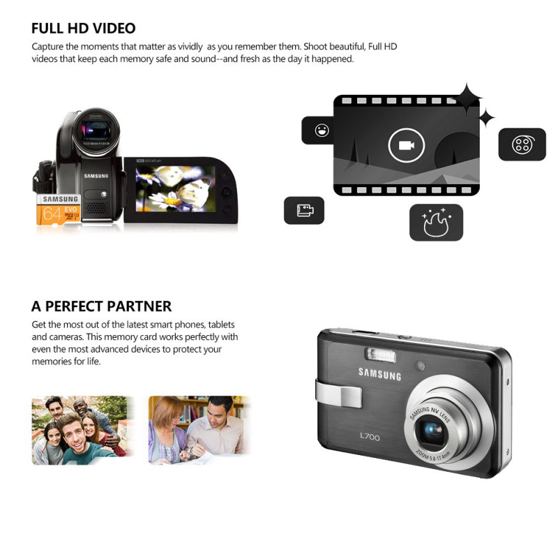 ♥COD + Thẻ Nhớ TF CF Class10 Chính Hãng 100% SAMSUNG U3 Micro SD 512GB/256GB/128GB C10