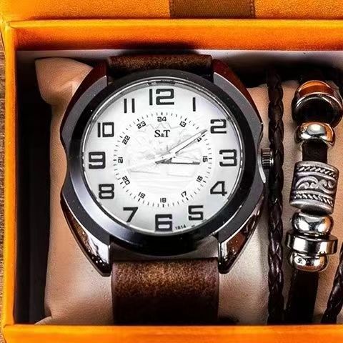 Watch Bracelet Gift Box Set 3pcs set XSVO Genuine Men s Fashion