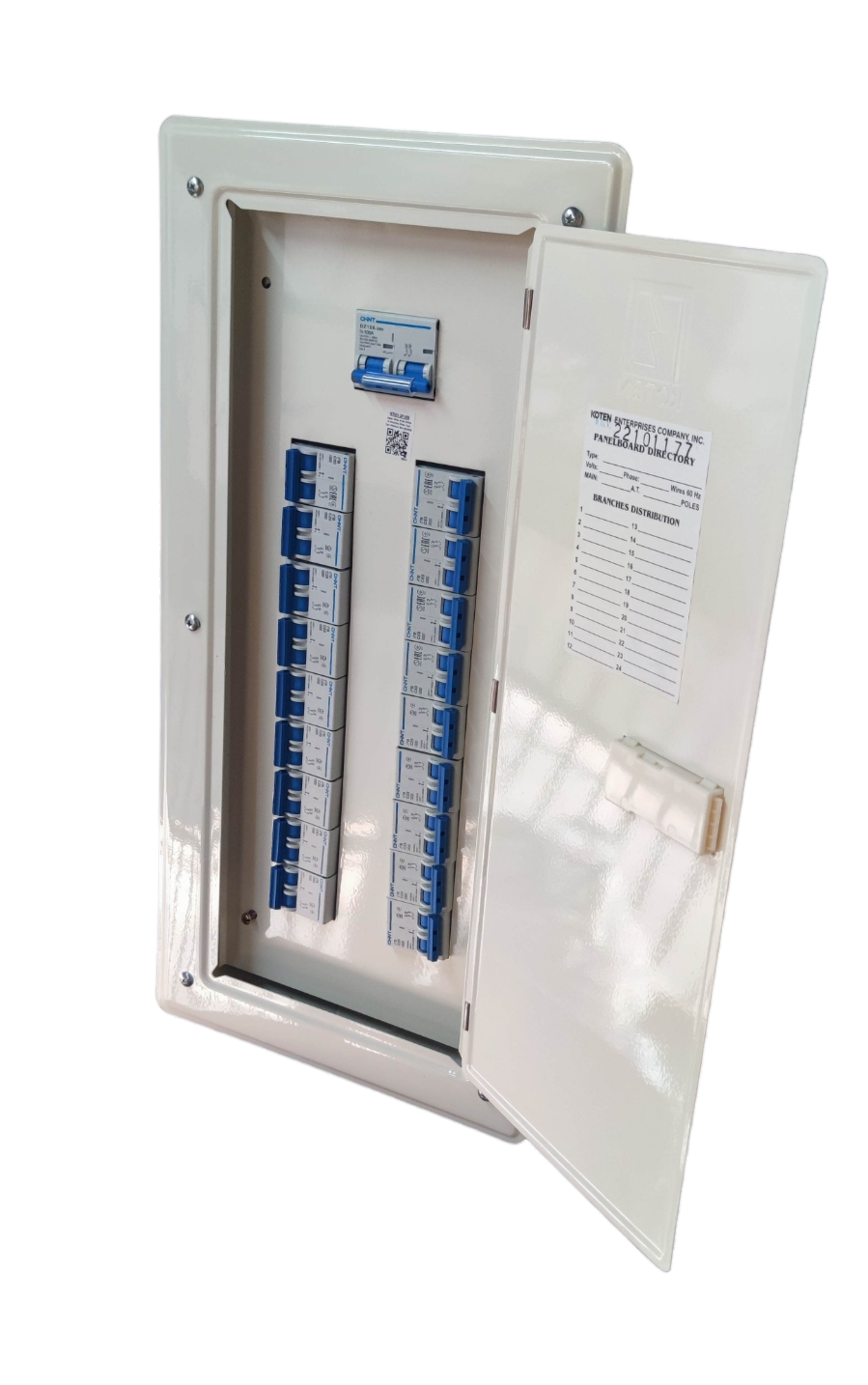 Panel Board 18 Branches with 125A 2Pole Main and 18 Branches Miniature