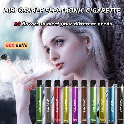 Puff Plus Vaper full set of cigarettes 2021 (600 puffs), original disposable electronic cigarettes with 5% salt content, electronic cigarettes that perfectly fit the lip-shaped design, pen-style electronic cigarettes with various fruit flavors