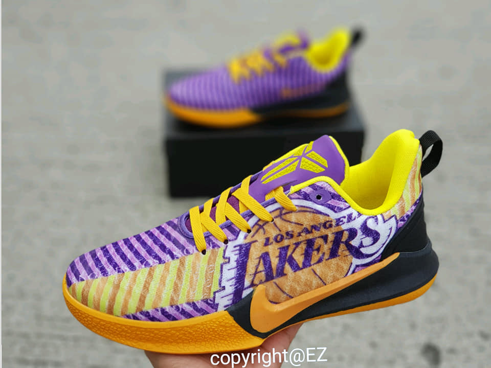 Purple yellow hot sale basketball shoes