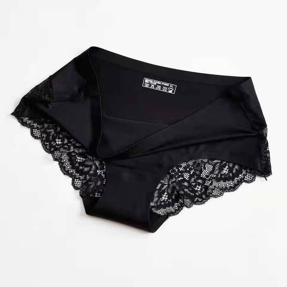 Women's Lace Ice Silk Panties Seamless Briefs Underwear Panties #086 size  m,l,xl.XXL