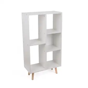 Homu Warner Bookcase Storage Shelf L79 With 5 Cubes Book Shelf