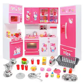 4 In 1 H E L L O K I T T Y Modern Kitchen Play Set Playset Pretend