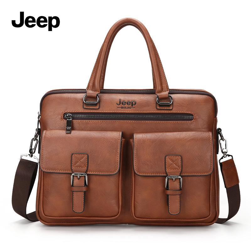 Jeep Highend Men's Business Bag Leather Bag for men Briefcase