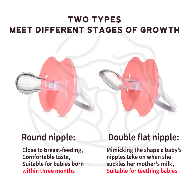 Baby Pacifier In Baby Pacifier Set Round Nipple Flat