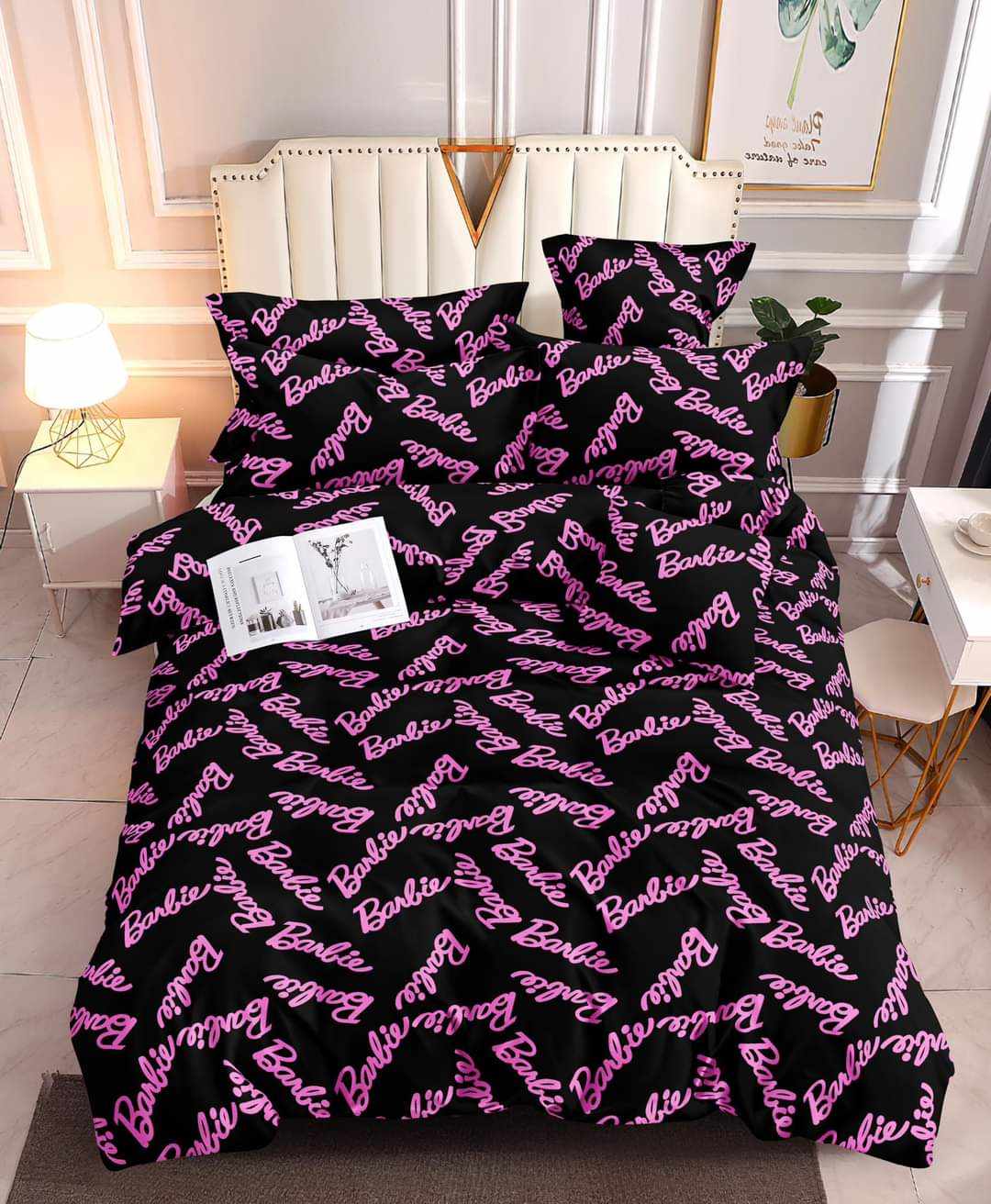 GLM 3in1 BARBIE DESIGN CANADIAN COTTON BEDSHEET 4Corner Garterized High ...