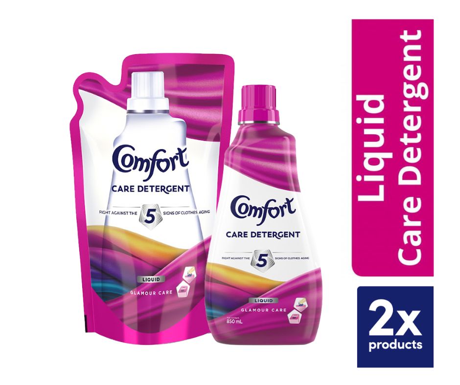 Comfort Liquid Detergent Glamour Care 850ml Bottle + 600ml Pouch