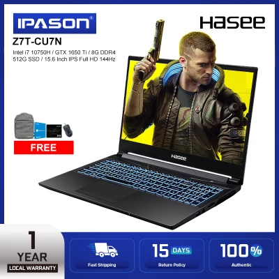 Ipason Z7T-CU7N Gaming Laptop Intel 6 Core i7-10750H GTX 1650Ti 8GB RAM 512G SSD 15.6' IPS 144HZ