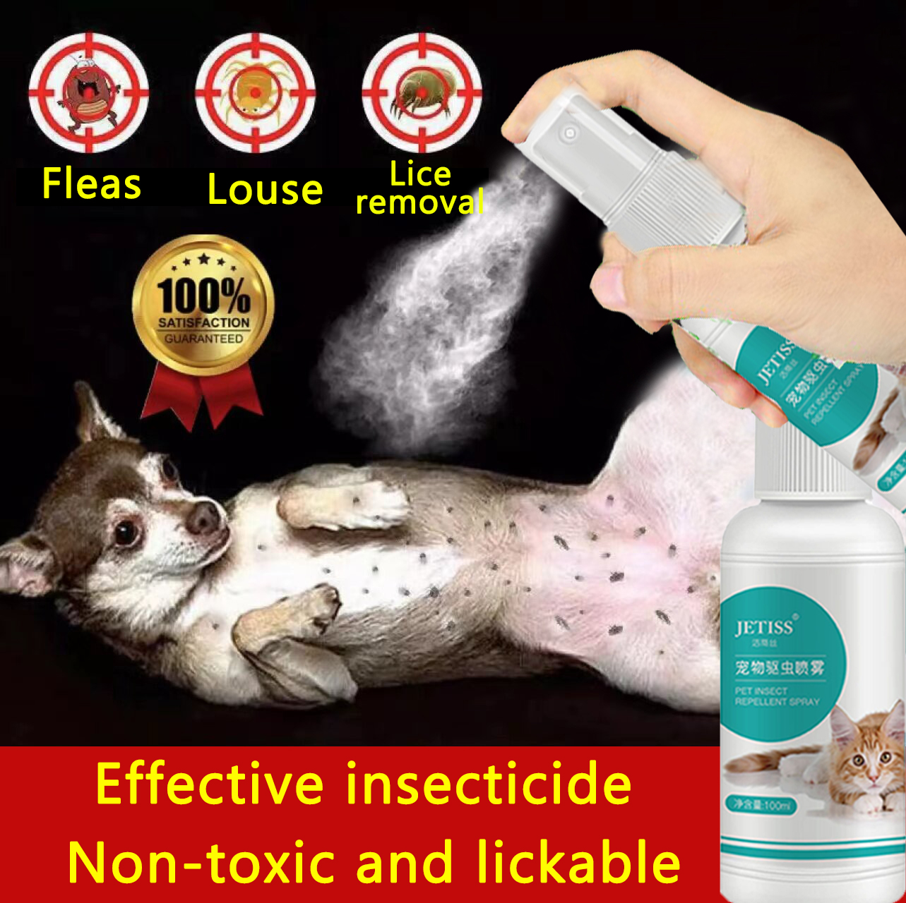 Tick and Flea Killer For Dogs 100ml Safe NonToxic Anti Tick and Flea