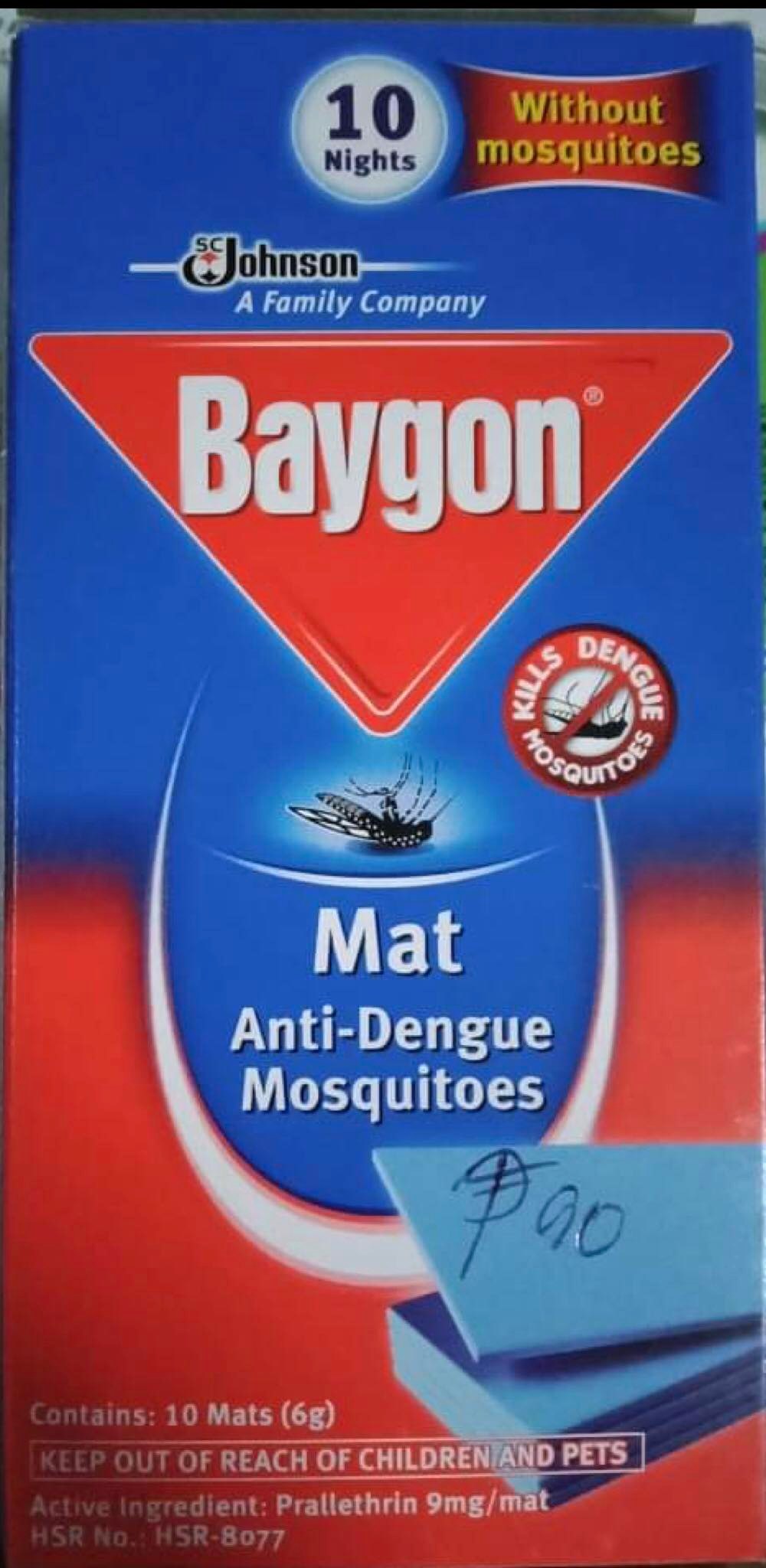 Baygon Refill Mats Anti Dengue Mosquito 10 mats Lazada PH