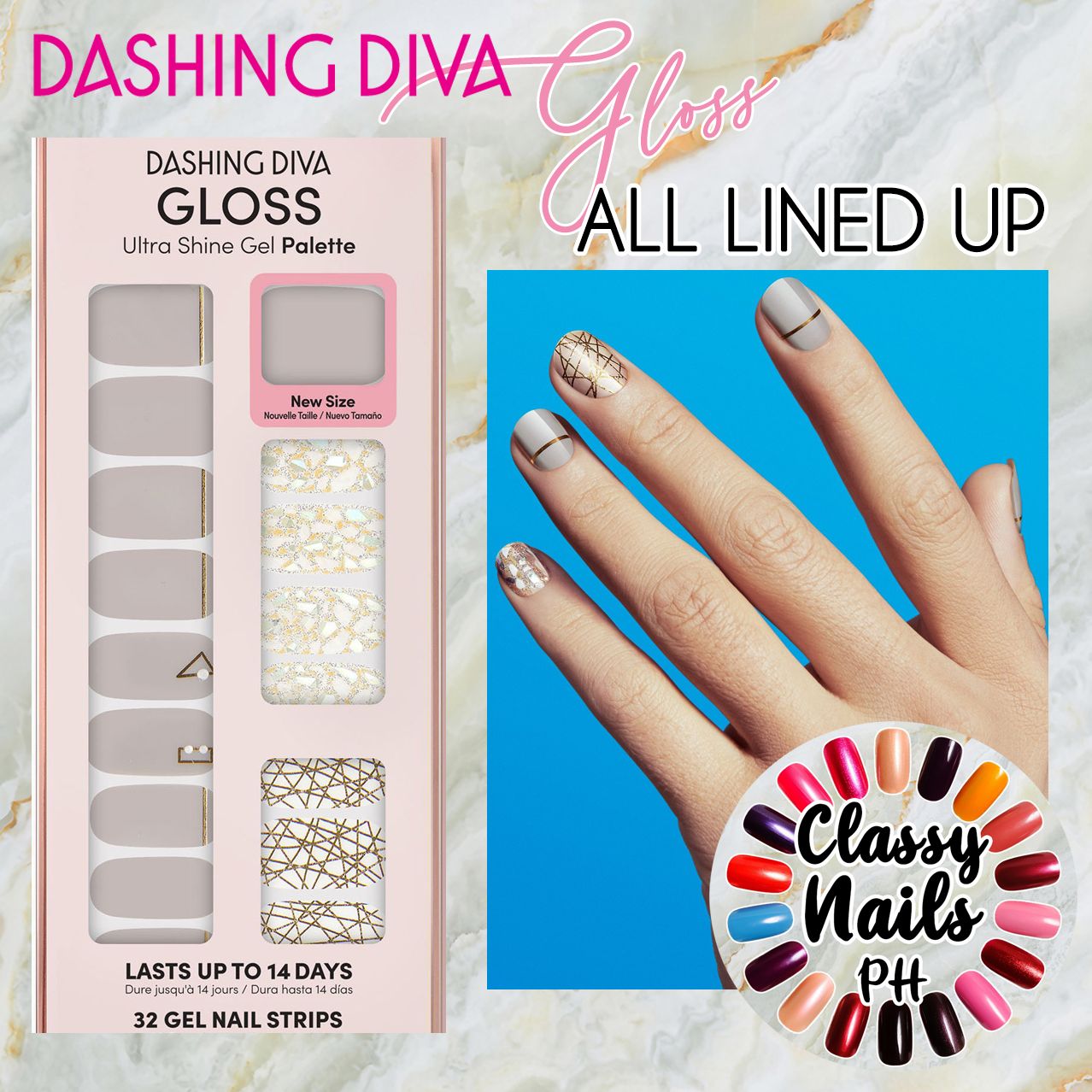 All Lined Up • Dashing Diva • GLOSS Palette • Nail Strips • Manicure •  Classy Nails PH | Lazada PH