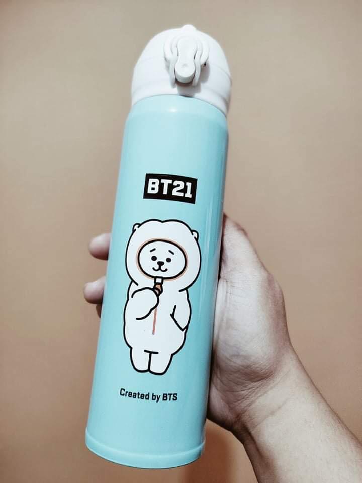 BT21, BTS, Bangtan Boys, Ice Blue Tumbler, Vacuum Thermos Flask, 500ml