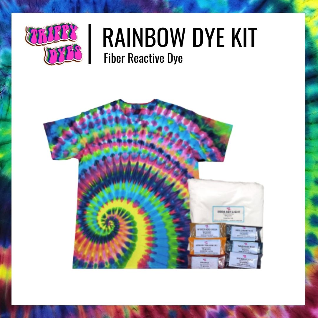Rainbow Trippy Dye Kit |Fiber Reactive Dye from Trippy Dyes | For Tie Dye-ing Purposes | Tie Dye ...