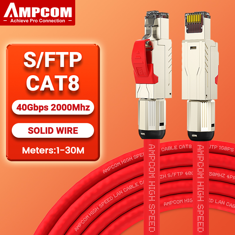 Cat8 Ethernet Patch Cable S/FTP 22AWG Double Shielded | 40Gbps | 3 M - Black
