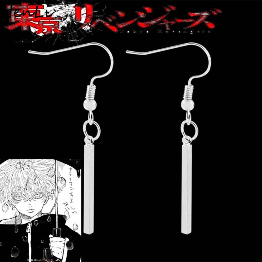 Cheap Demon Slayer Tanjiro Hanafuda Cassette Earrings Men Simple Fashion Anime  Earring Unisex friends Gift  Joom