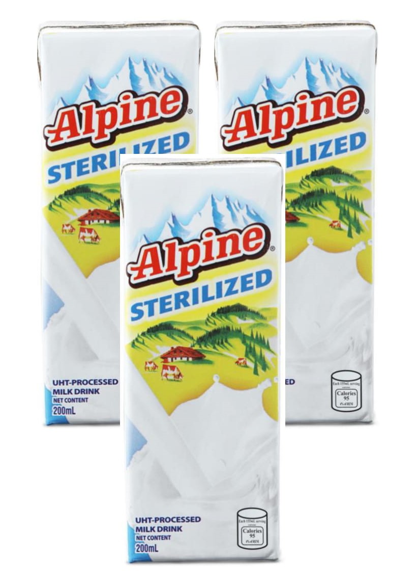 Alpine Sterilized Full Cream Milk Drink 200ml Pack of 3 Lazada PH