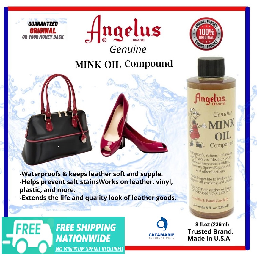 ANGELUS GENUINE MINK OIL LIQUID COMPOUND SHOE CONDITIONER BAG