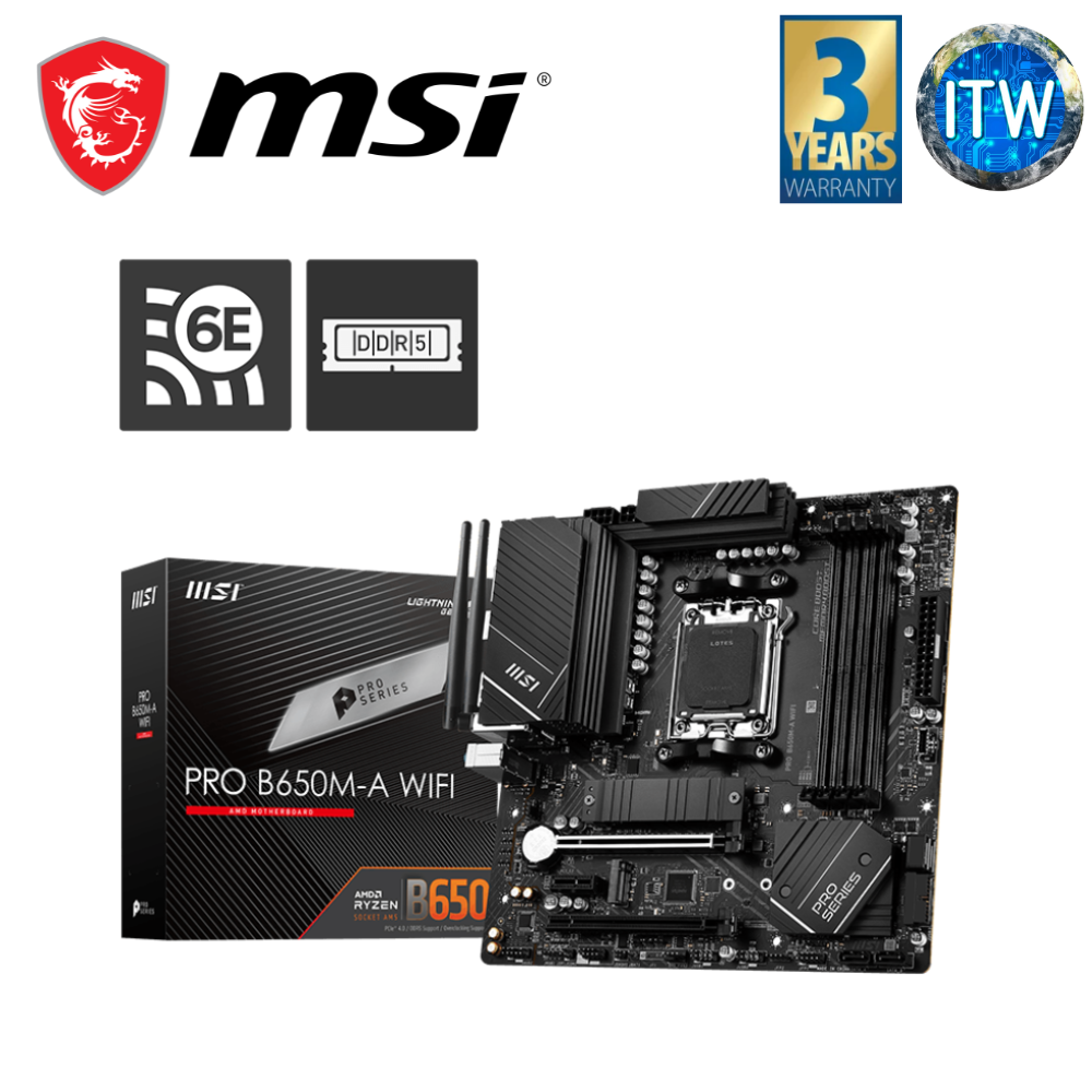 MSI Pro B650M-A WiFi MATX AM5 DDR5 Motherboard | Lazada PH