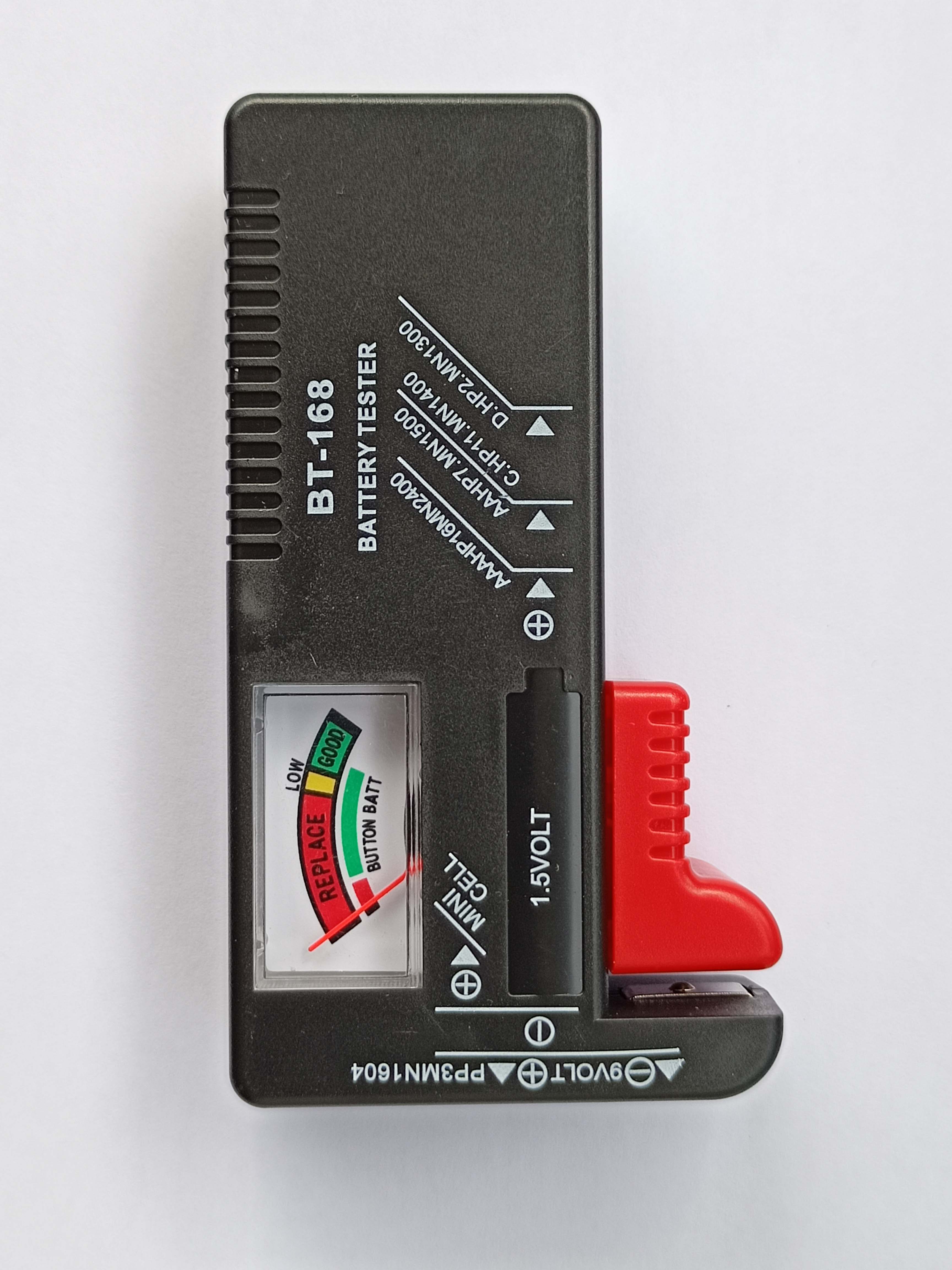 NewBT-168 Digital Pin Battery Checker Volt Tester Cell AA AAA C D 9V 1.5V Button 