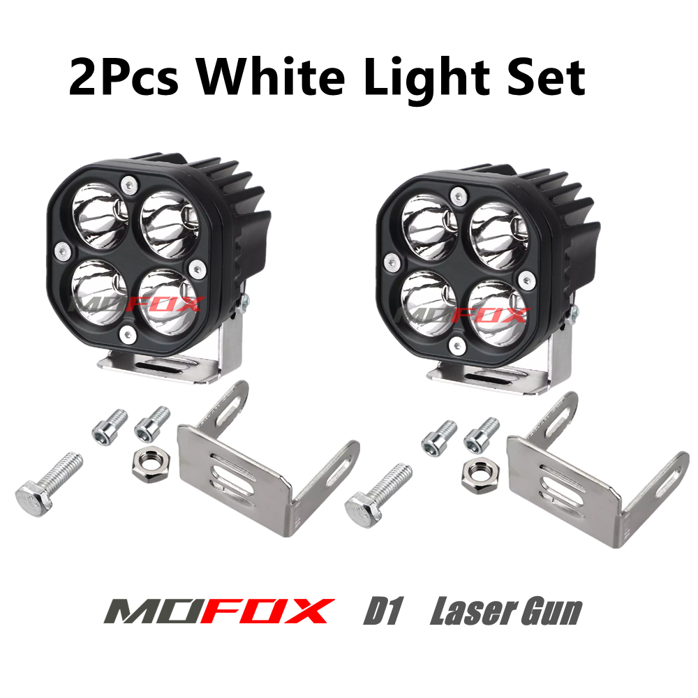 MOFOX D1 2pcs Laser Gun LED Mini Driving Light Set Work Light For