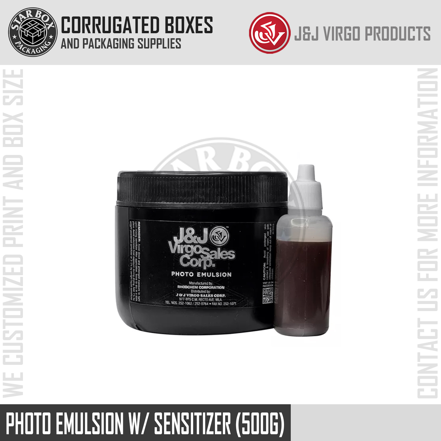 J&J VIRGO Photo Emulsion for Silkscreen Silk Screen Printing Shirt Printing 250g, 500g and 1kg